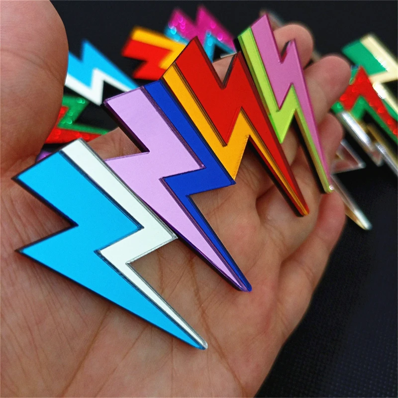 KUGUYS 18 Colors Glitter Mirror Lightning Acrylic Earrings For Women Multicolor Vintage Jewelry Summer Classic Accessories