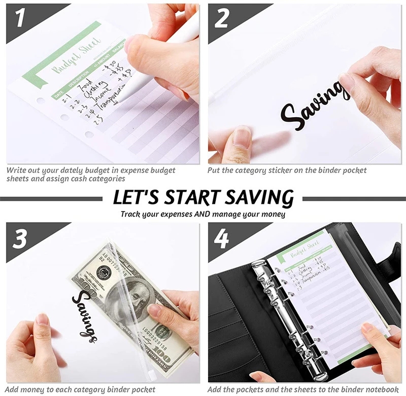 Budget Planner 2026 Cash Envelope Savings Money 6 Holes Binder for Financial Management A7 Loose-leaf Notebook Binder Housing