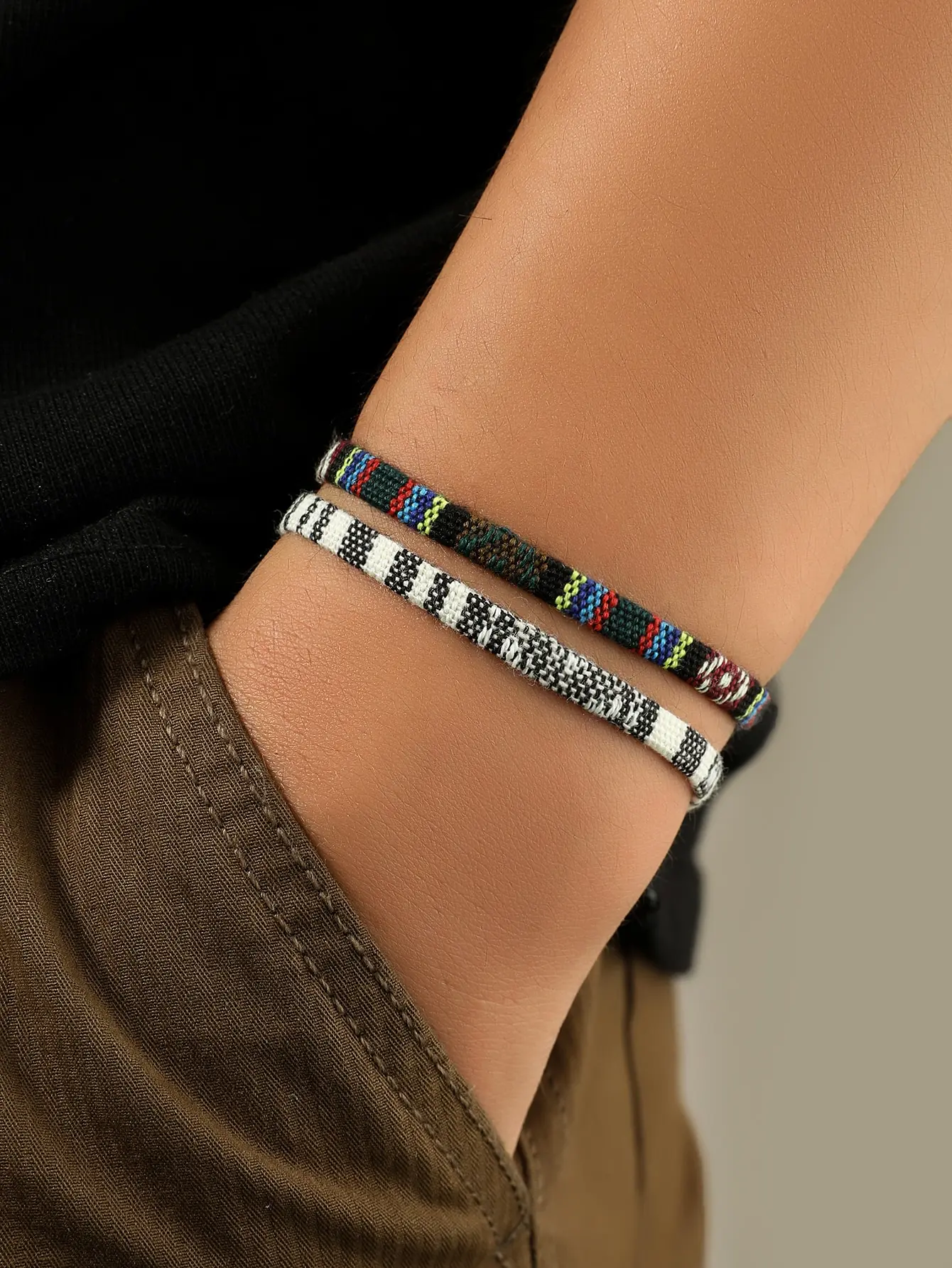 Surfer bracelet set for men and women - Handmade bohemian summer holiday jewelry - Waterproof cotton bracelet set -Birthday gift