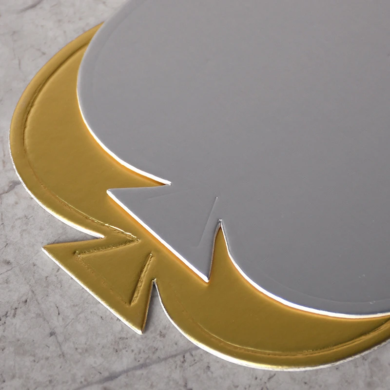 Meibum Dessert Board Base Golden Paper Plates Silver Mousse Mat 100pcs/Set Cake Cardboard Pastries Display Tray Decorative Tools