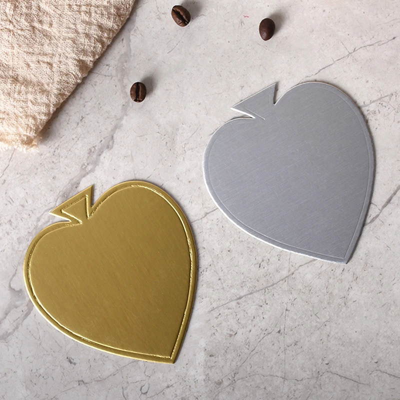 Meibum Dessert Board Base Golden Paper Plates Silver Mousse Mat 100pcs/Set Cake Cardboard Pastries Display Tray Decorative Tools