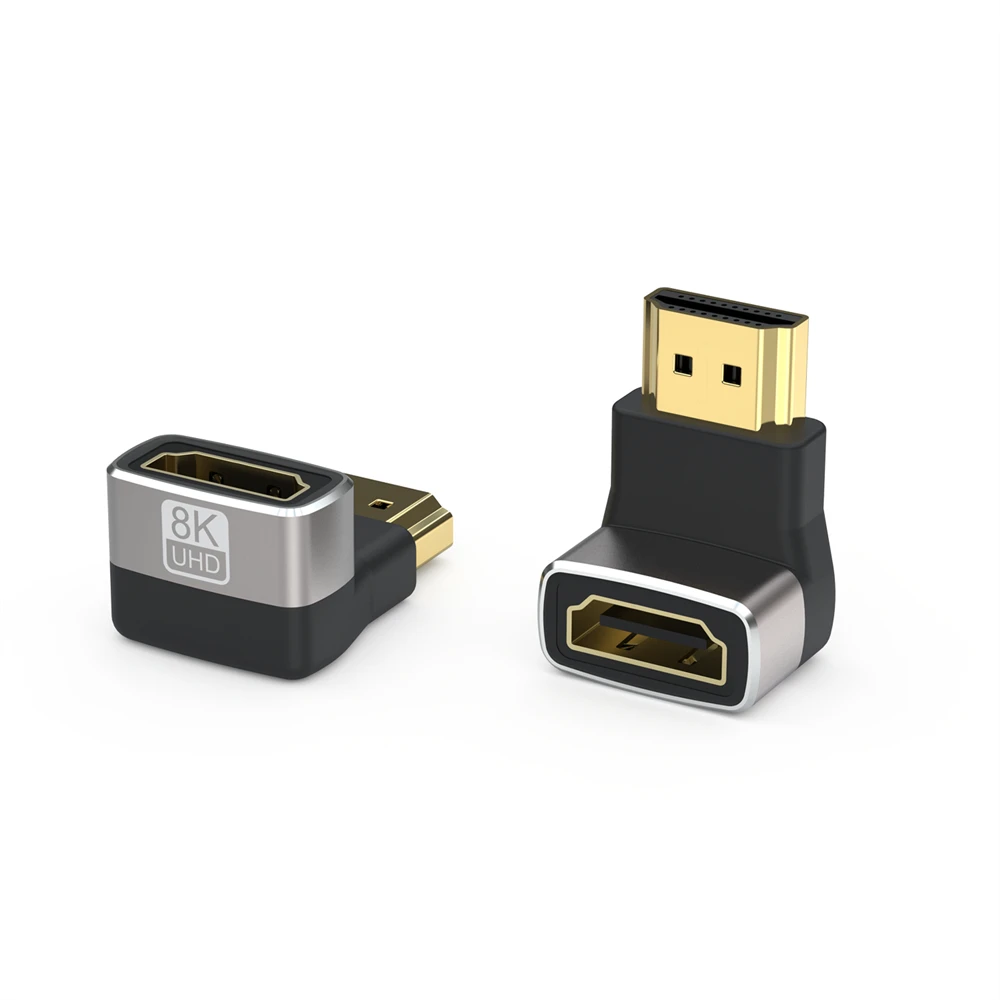 Nku 8K@60Hz/4K@120Hz HDR 90 Degree HDMI-compatible Male To Female Adapter Coupler L-Shaped Extender for Laptop PC HDTV Monitor
