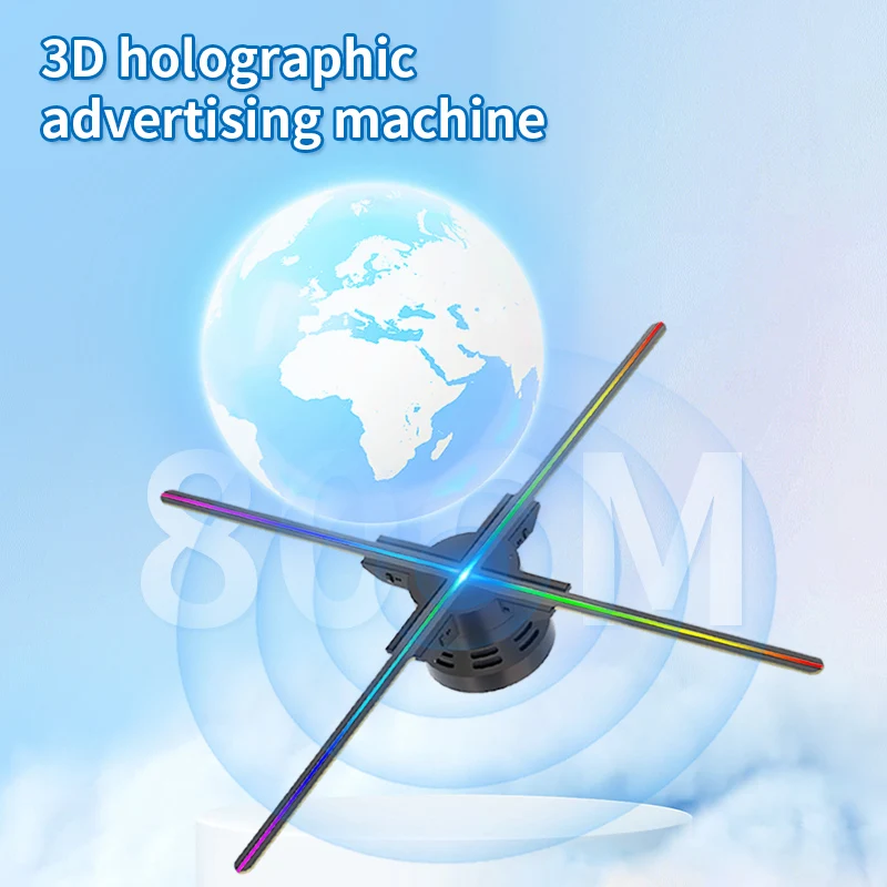 3D Fan Hologram Projector Wifi Display Advertising Logo Light Led Sign Holographic Lamp Three-Dimensional Projectors 52-80CM