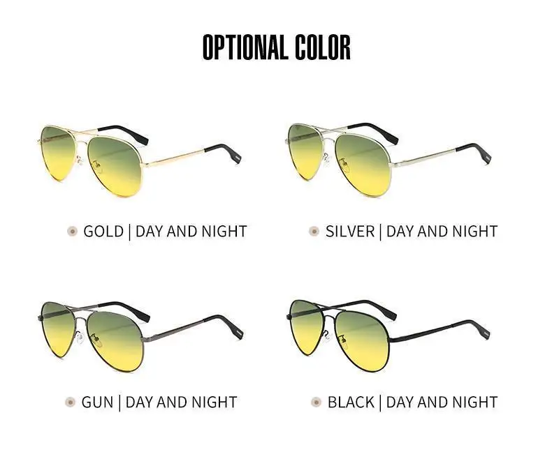 Photochromic Sunglasses Men Polarized Aviation Day Night Vision Glasses for Driving Women Anti-UV Goggle oculos de sol masculino