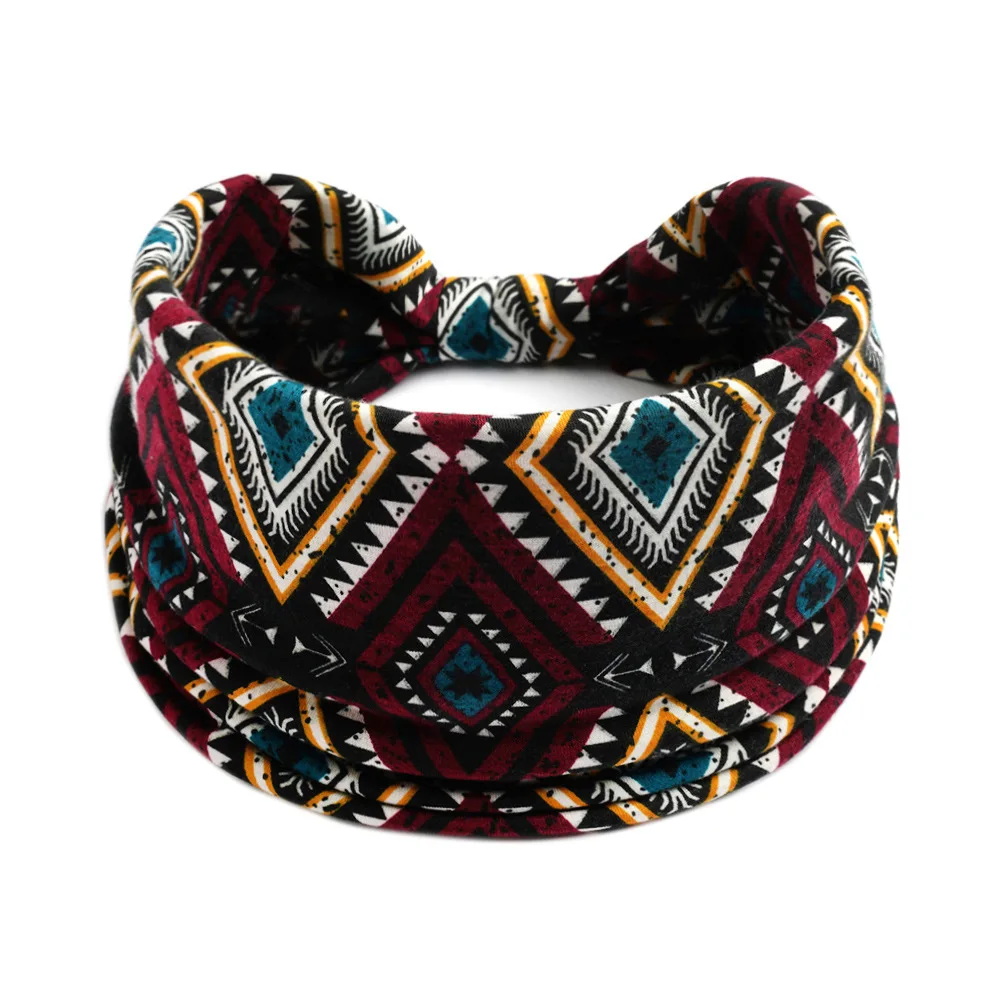 Wide Headwrap Headbands Summer Knoted Elastic Yoga Sport Print Turban Bandage Non-Slip Hair Band For Girls Hair Accessories