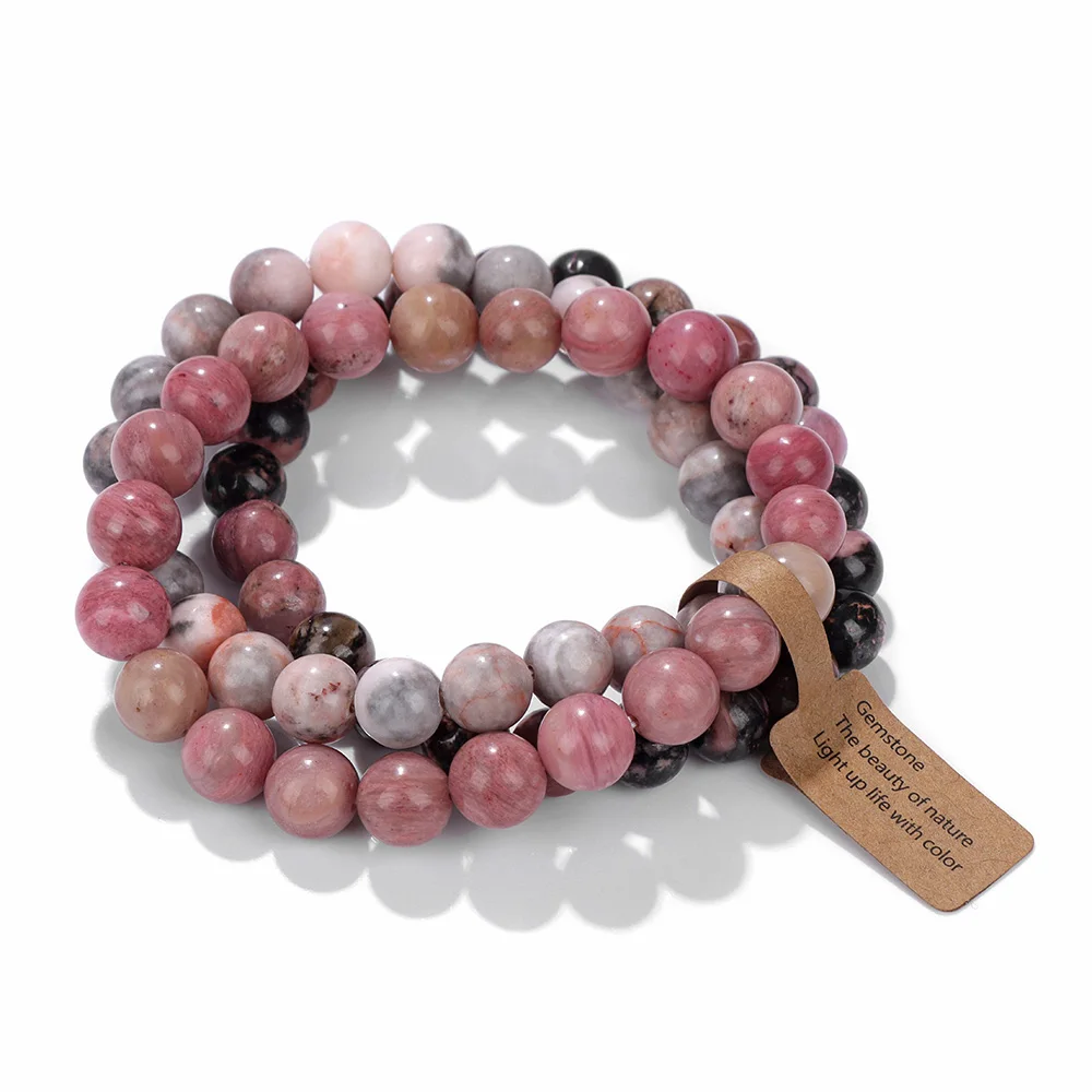 3PCS Natural Stone Bracelet Rose Quartzs Opal Turquoises Amethysts Hematite Jaspers Bracelets for Women Men Gift Jewelry Set