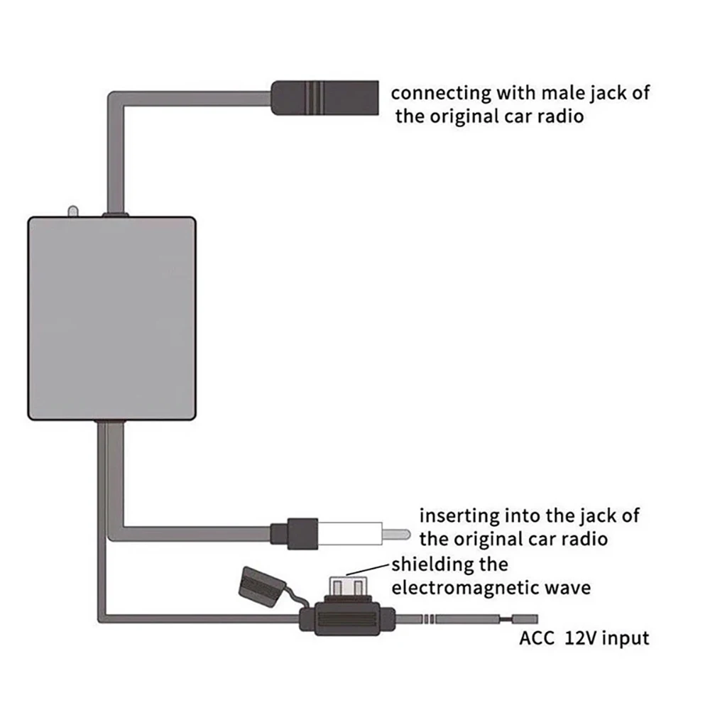 Kebidumei 12V Car Radio Antenna FM/AM Radio Signal Amplifier Booster Car Antenna Aerials 80-108MHz For Marine Boat Auto