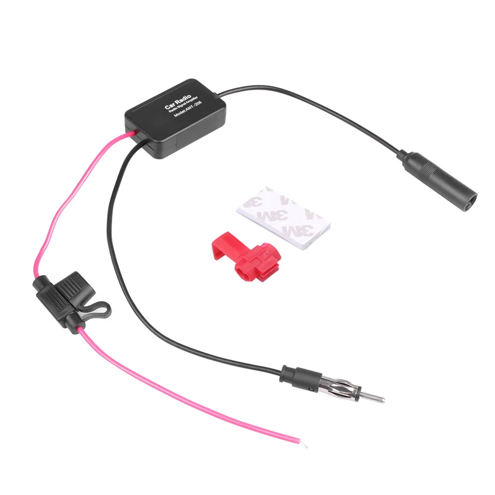 Kebidumei 12V Car Radio Antenna FM/AM Radio Signal Amplifier Booster Car Antenna Aerials 80-108MHz For Marine Boat Auto