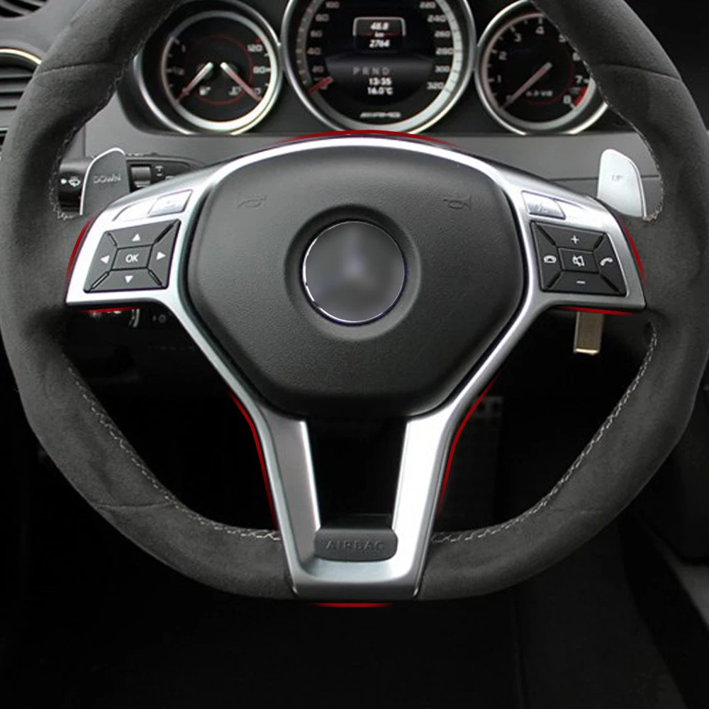 Car Steering Wheel Chrome Trim Cover For Mercedes Benz AMG C E GLK GLA CLA Class W176 W204 W212 W156 W218 A09946400139107