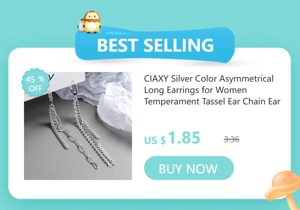 CIAXY Silver Color Heart-shaped Charm Earrings for Women Temperament Tassel Chain Ear Buckle Korean Fashion Jewelry