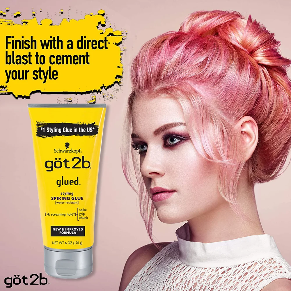 Got2b Glued Spiking Glue Hair Gel Water Invisible Resistant Strong Hold For Wig Adhesives Dege Control Gel For Screaming Hold