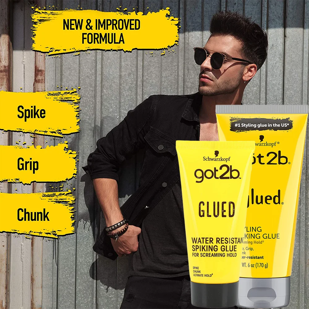 Got2b Glued Spiking Glue Hair Gel Water Invisible Resistant Strong Hold For Wig Adhesives Dege Control Gel For Screaming Hold