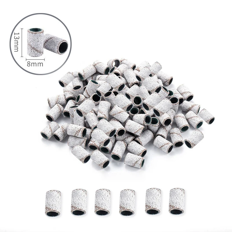 50/100pcs Nail Sanding Ring Bands Electric Manicure Nail Drill Bits 80/120/180/240 Grit UV Gel Polish Removal Accessory Tool