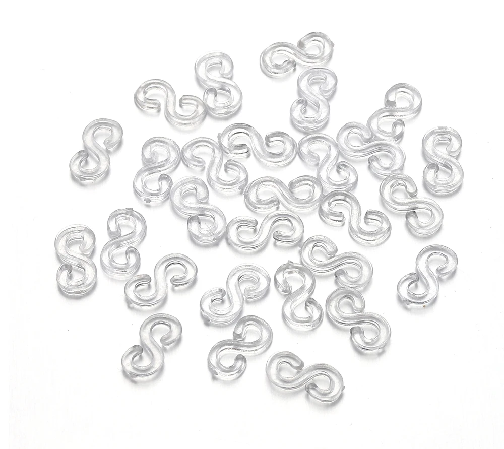 500pcs 11x6mm Colorful Rubber S Clips Connector Clasp Hook for Jewelry Making DIY Findings