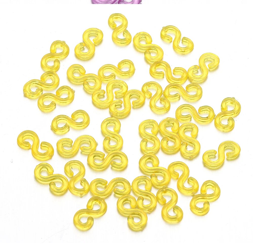 500pcs 11x6mm Colorful Rubber S Clips Connector Clasp Hook for Jewelry Making DIY Findings