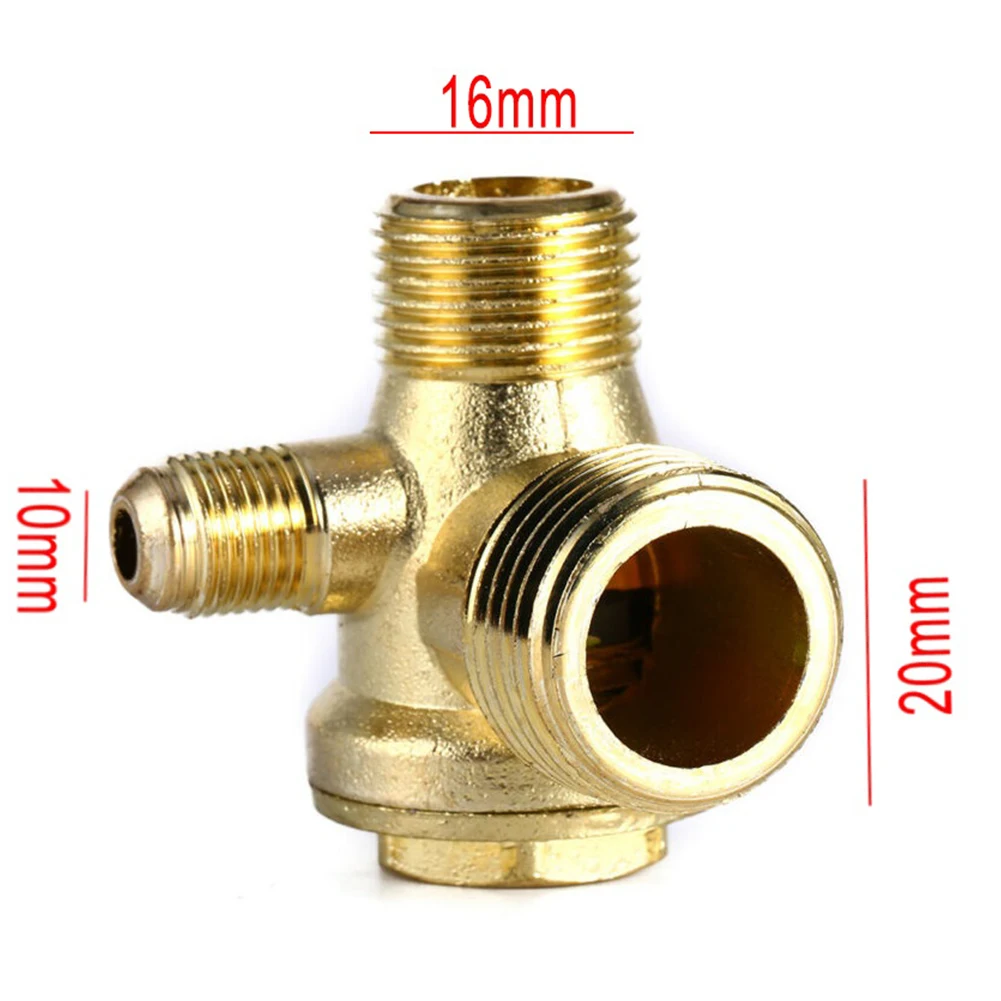 200mm Air Compressor Check Valve Exhaust Tube 3-Port Zinc Alloy Check Valve For Tube Connecting Air Compressor Parts Accessories