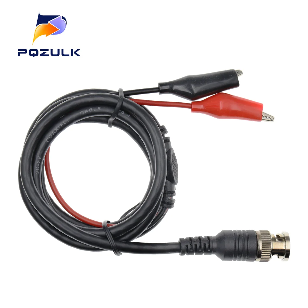1PCS BNC Male Plug To Dual Hook Clip Alligator Clip Banana Plug Test Lead For For Oscilloscope/Multimeter