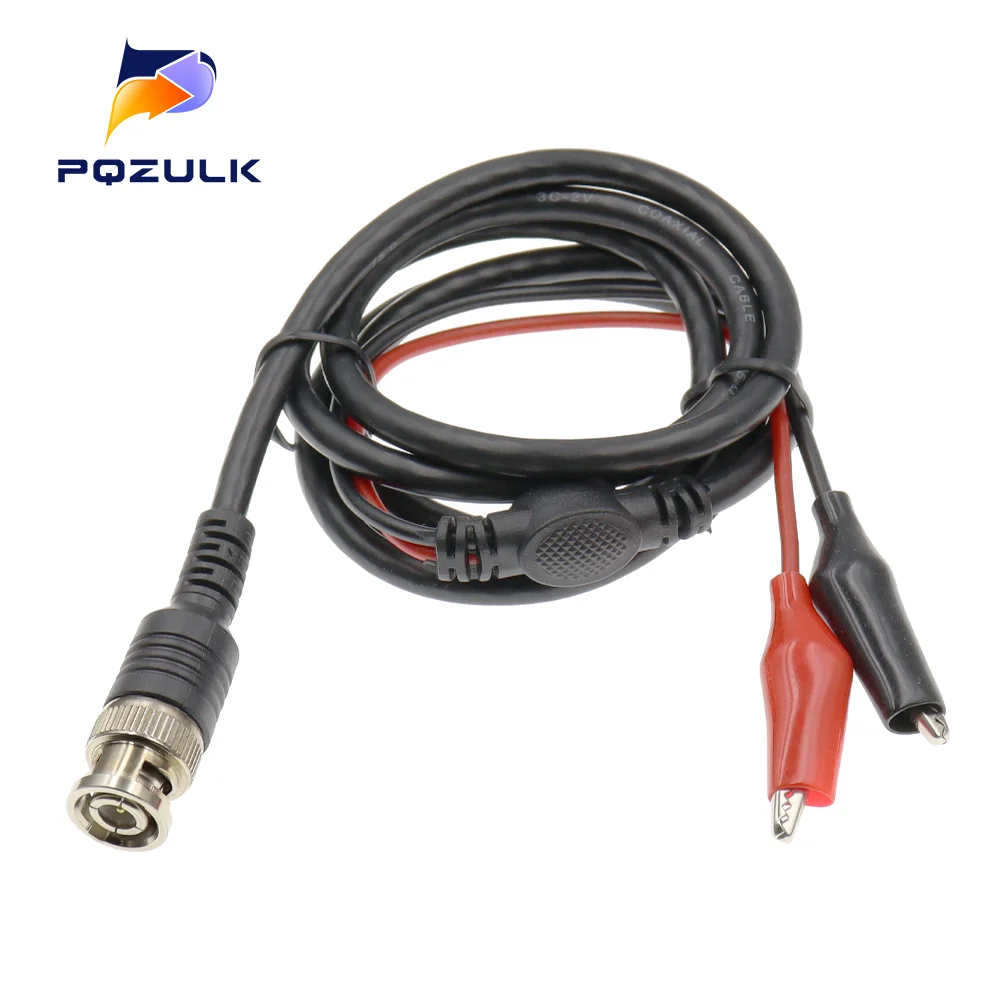 1PCS BNC Male Plug To Dual Hook Clip Alligator Clip Banana Plug Test Lead For For Oscilloscope/Multimeter