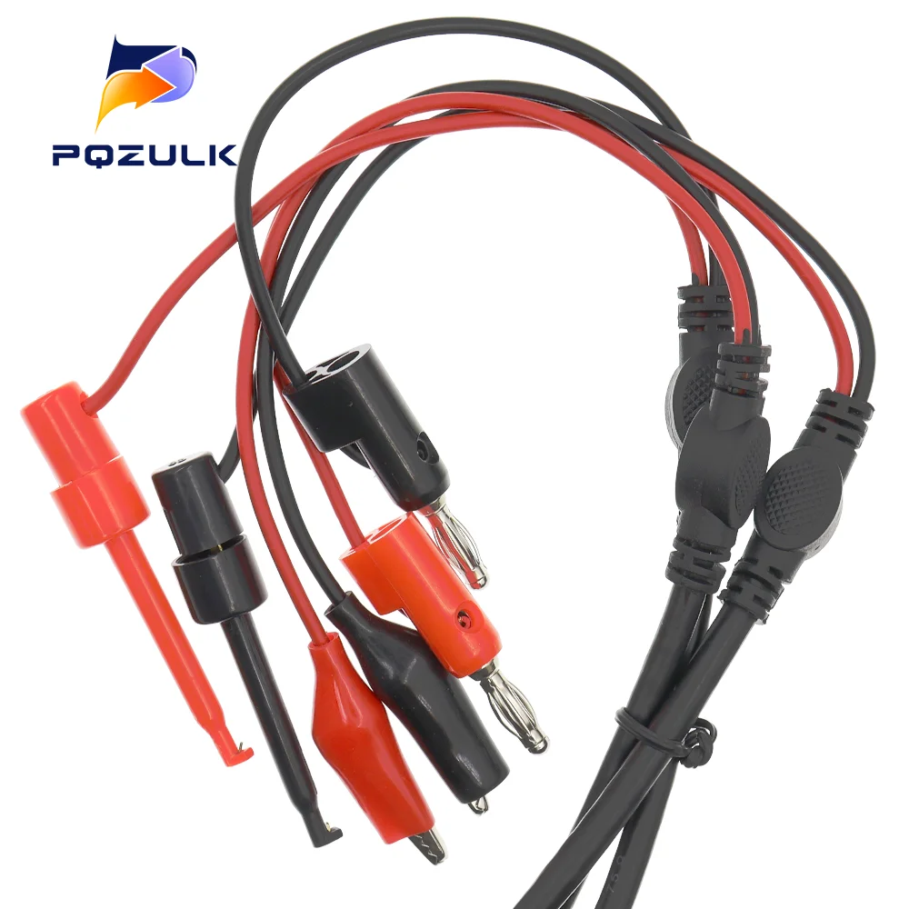 1PCS BNC Male Plug To Dual Hook Clip Alligator Clip Banana Plug Test Lead For For Oscilloscope/Multimeter