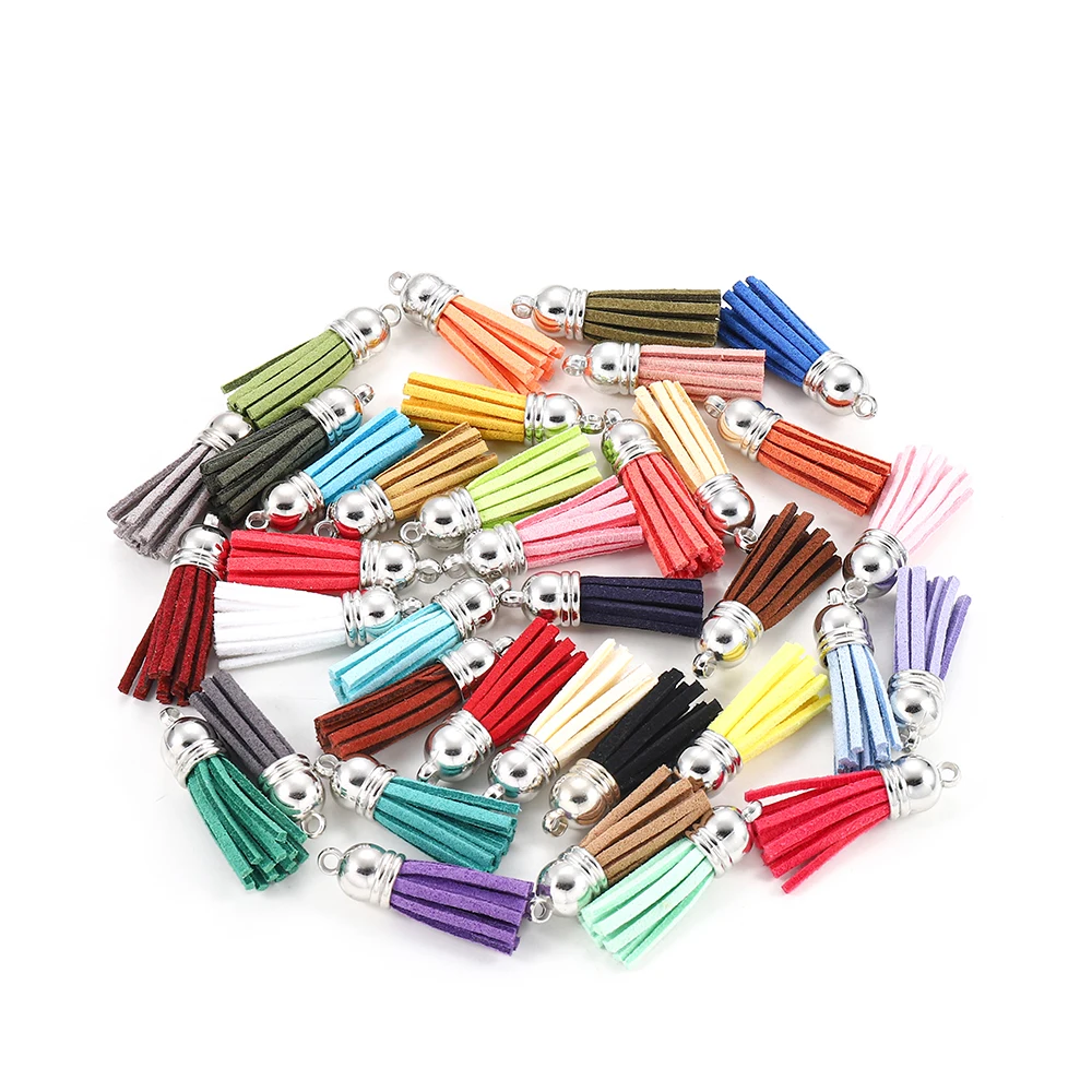 20-60pcs/lot 38mm Tassel Vintage Leather Tassels Fringe for Purl Macrame Pendant For DIY Jewelry Making Supplies Accessories