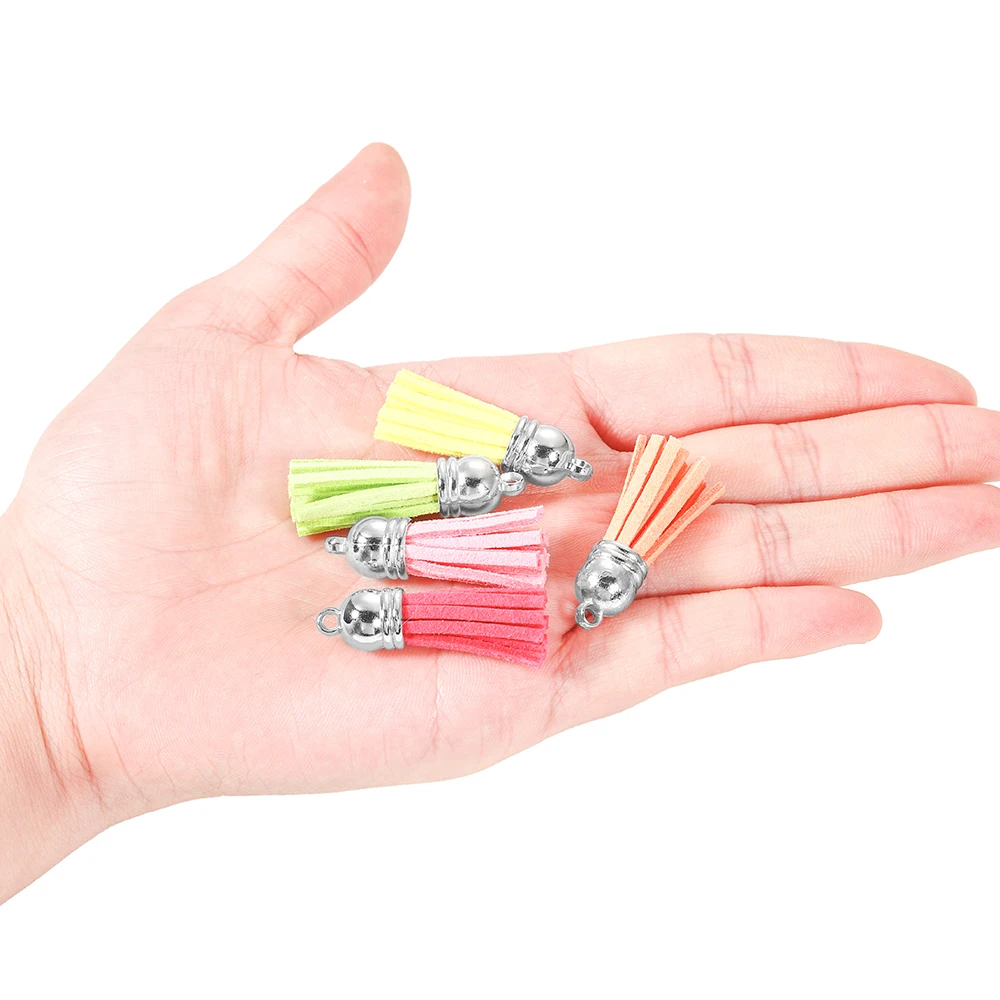 20-60pcs/lot 38mm Tassel Vintage Leather Tassels Fringe for Purl Macrame Pendant For DIY Jewelry Making Supplies Accessories