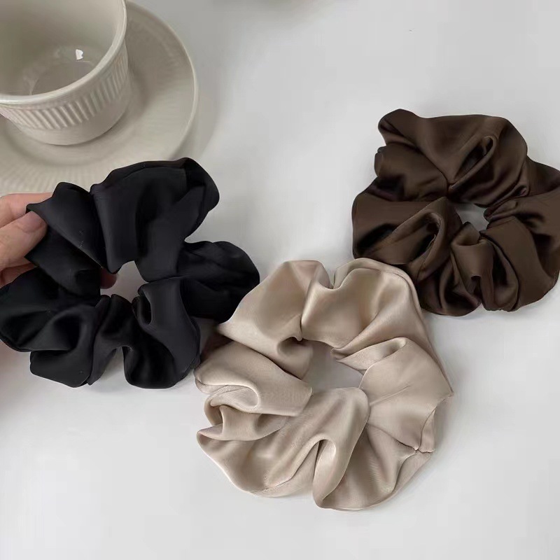 Elegant Silk Elastics Hair Band Solid Color Scrunchies for Women Girl Ponytail Holder Hair Rope Korean Hairband Hair Accessoires