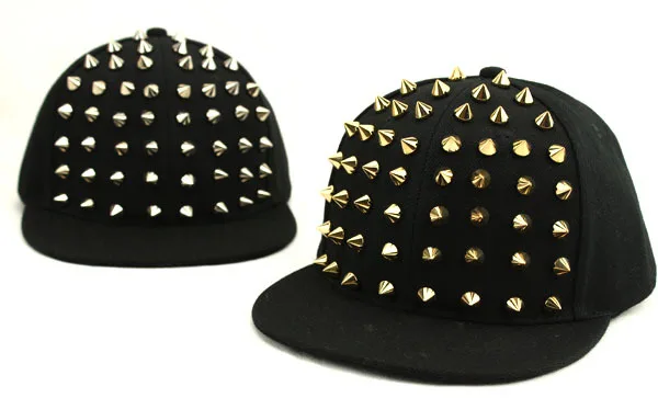 BASEBALL CAPS FOR BOTH Men Women Boys Girls Punk Studded Baseball Hip-Hop Hat Adjustable Snapback Spike Rivet Stud Cap