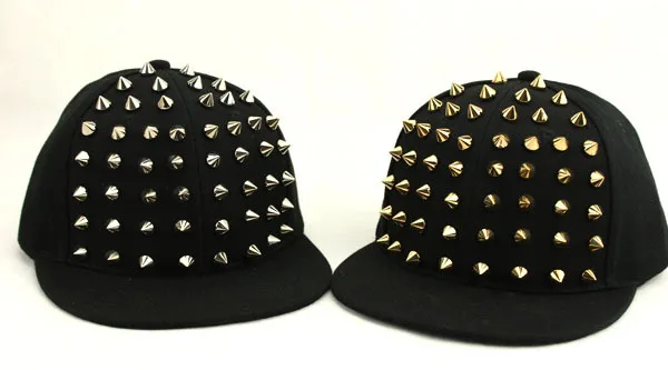 BASEBALL CAPS FOR BOTH Men Women Boys Girls Punk Studded Baseball Hip-Hop Hat Adjustable Snapback Spike Rivet Stud Cap