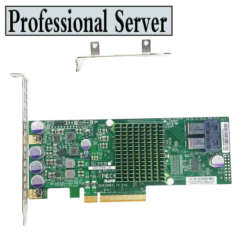 Supermicro AOC-S3008L-L8E LSI 9300-8i 12Gbps SAS HBA IT Mode ZFS FreeNAS unRAID+8643 Cable*2