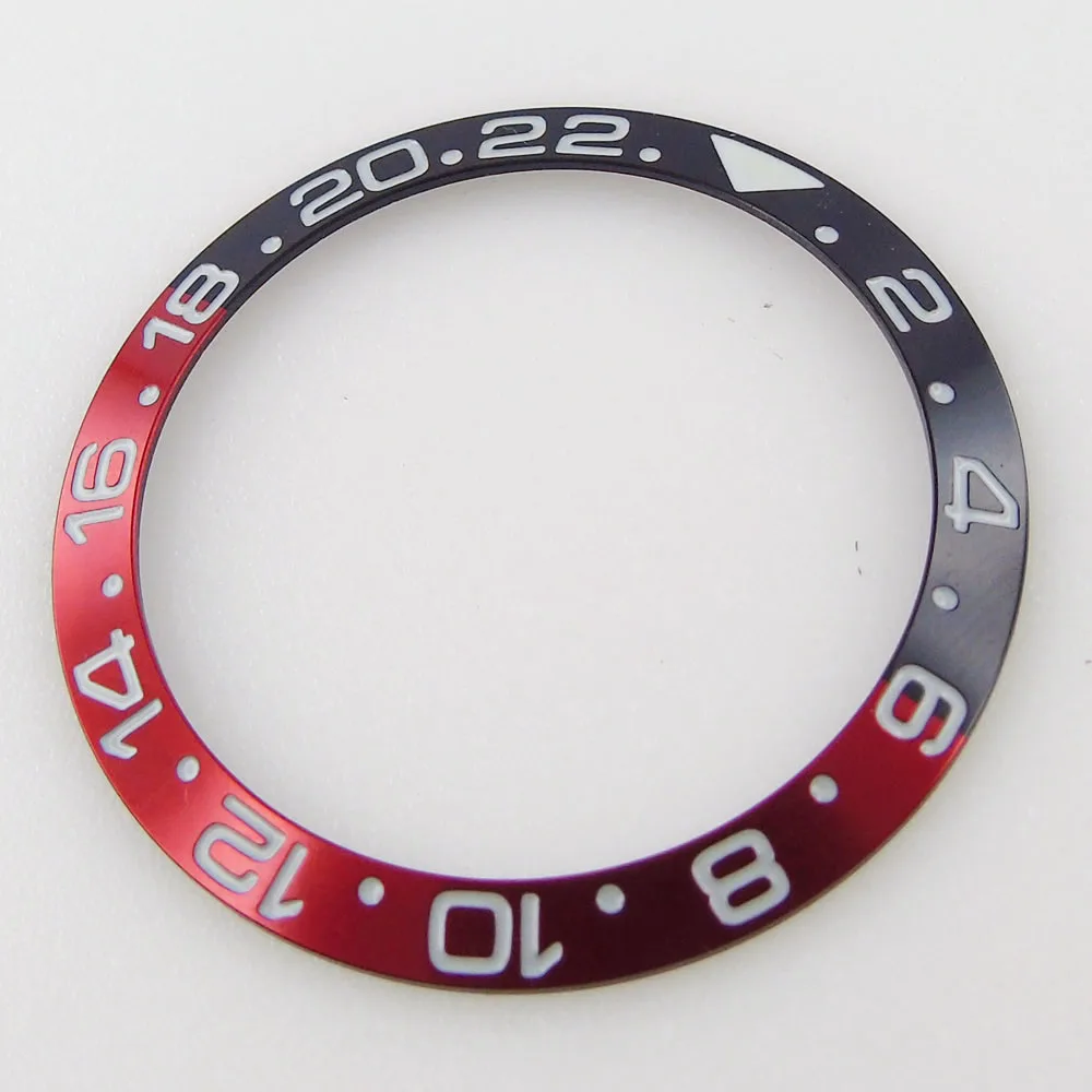 New Slope Black Grey 38mm*30.6mm High quality Ceramic/Alloy Bezel Insert fit 40mm NH35 NH34 GMT Automatic Movement Watch