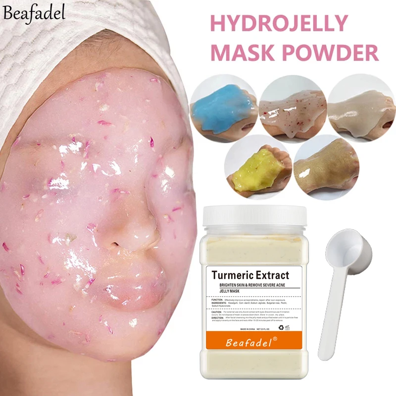 Jelly Mask Powder Soft Hydro Anti-aging Brighten Moisture Peel Off Facial Revitalizing Crystal Turmeric DIY  Rose Mask Skin Care