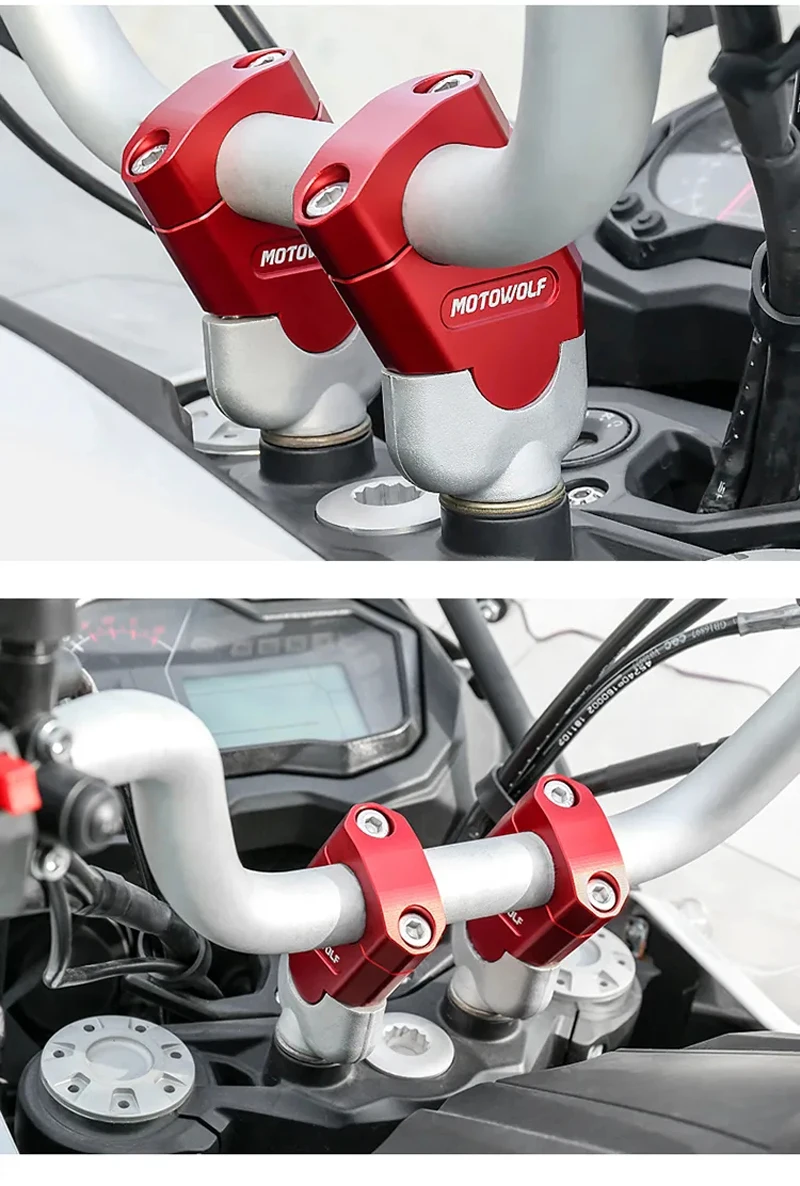 Motorcycle Handlebar Riser Bar Mount Handle Clamp Universal 28mm 22mm For Honda For BMW R1200GS For YAMAHA MT07 MT09