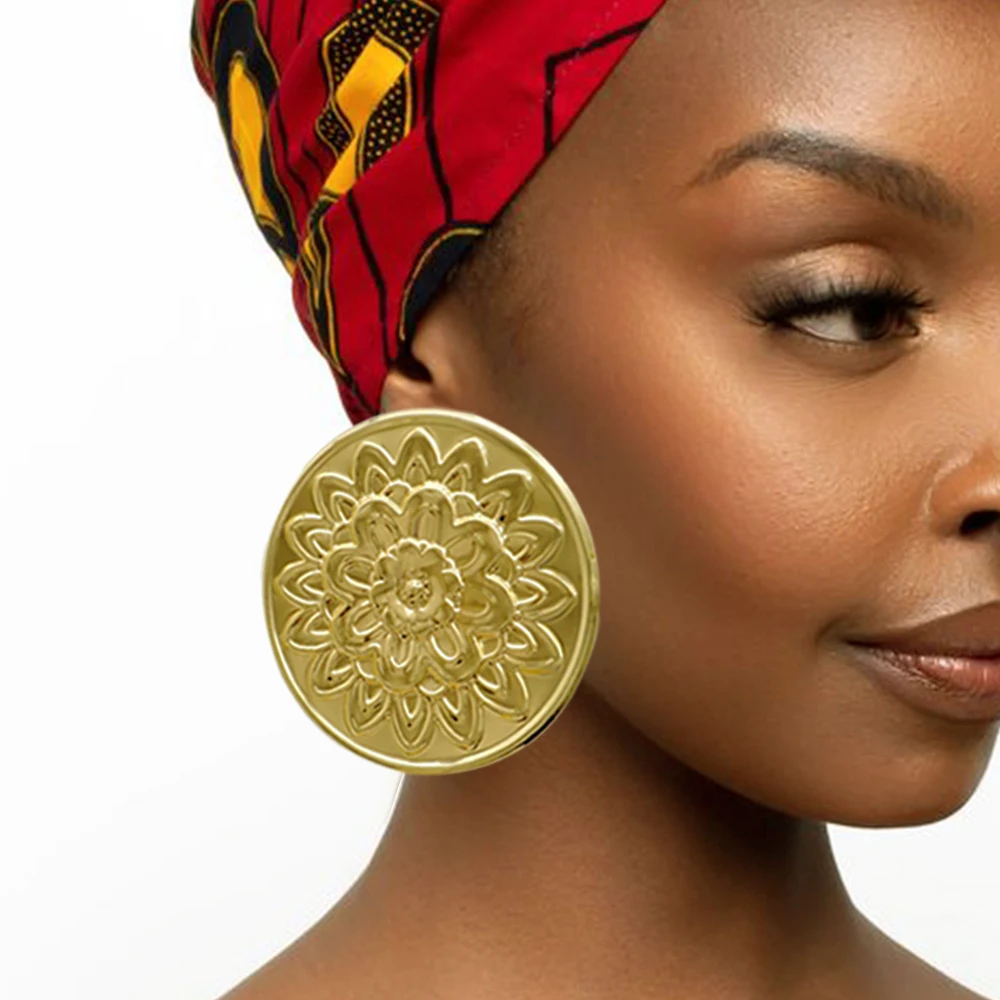 Fine Jewelry Big Round Earrings Stud Big Pendant Dangle Drop Earrings Flower Circle Hoop Earring Wedding Party Gifts