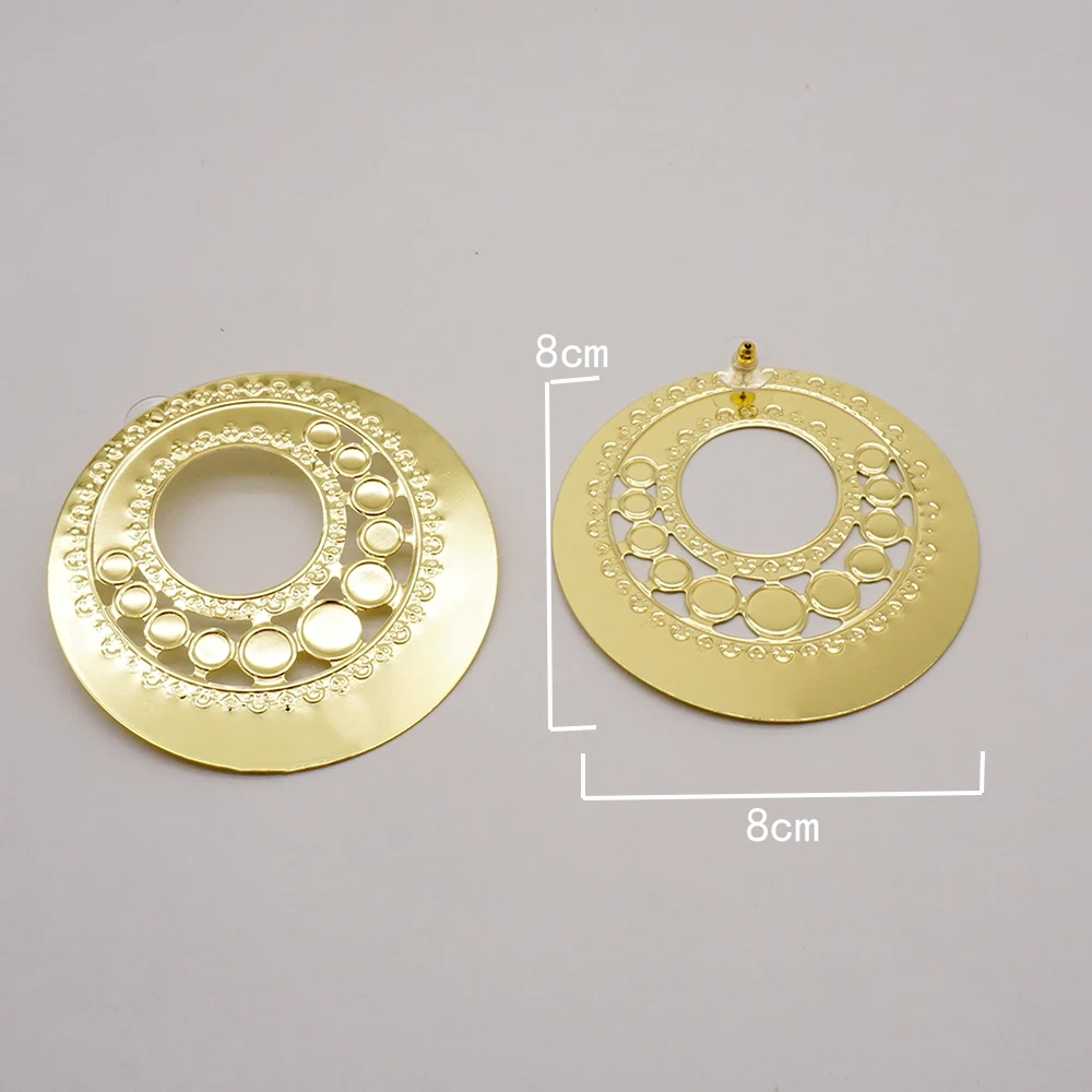 Fine Jewelry Big Round Earrings Stud Big Pendant Dangle Drop Earrings Flower Circle Hoop Earring Wedding Party Gifts