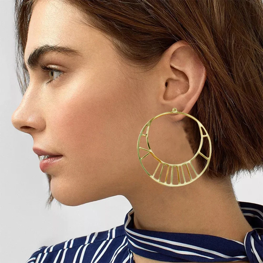 Fine Jewelry Big Round Earrings Stud Big Pendant Dangle Drop Earrings Flower Circle Hoop Earring Wedding Party Gifts