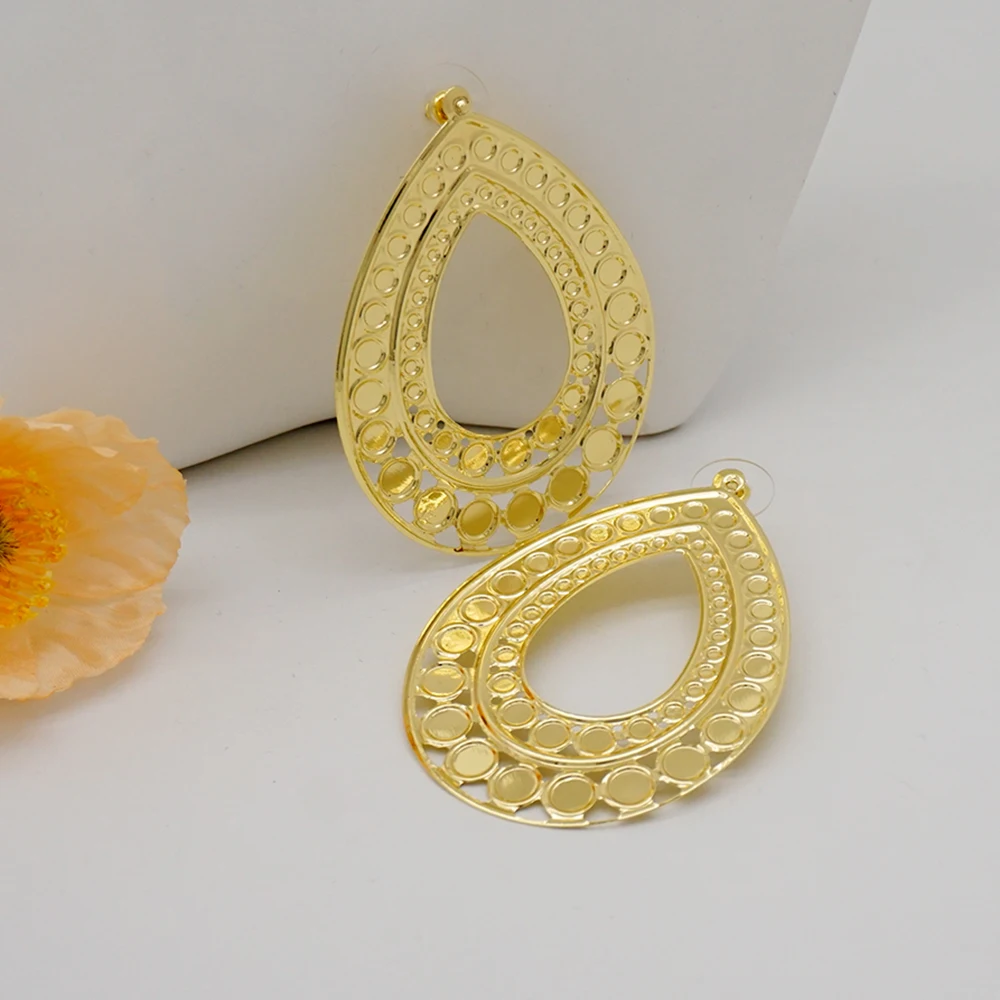 Fine Jewelry Big Round Earrings Stud Big Pendant Dangle Drop Earrings Flower Circle Hoop Earring Wedding Party Gifts