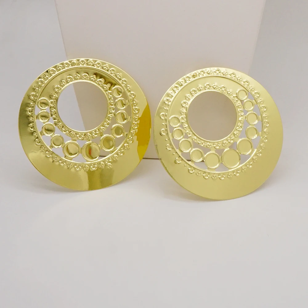 Fine Jewelry Big Round Earrings Stud Big Pendant Dangle Drop Earrings Flower Circle Hoop Earring Wedding Party Gifts