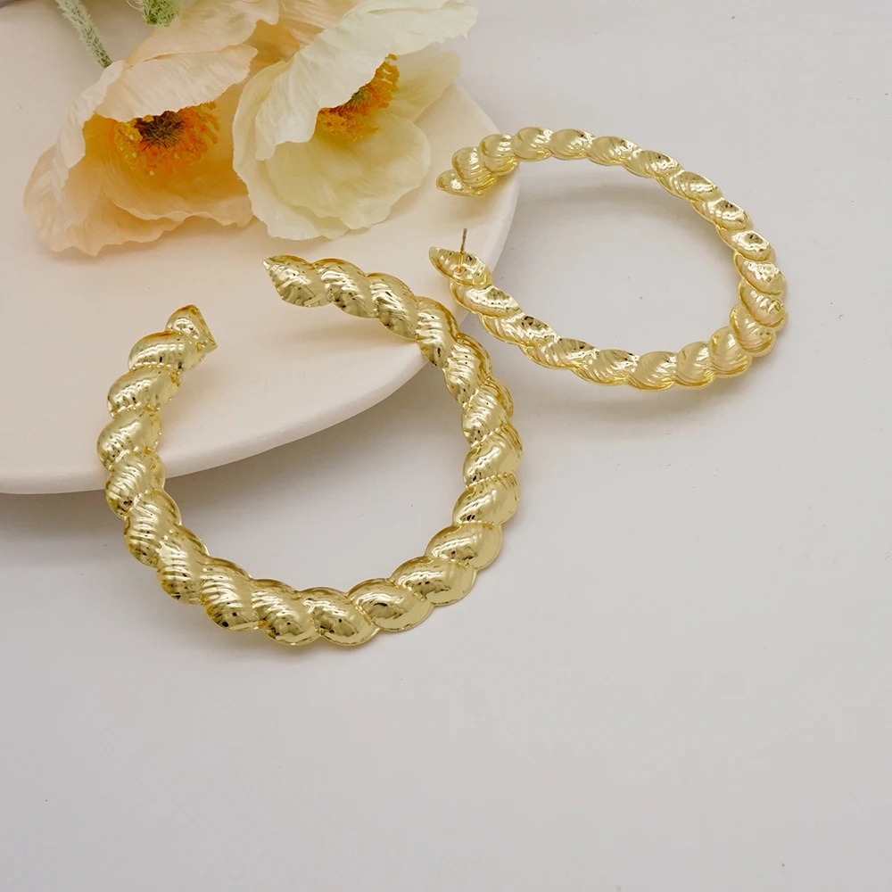 Fine Jewelry Big Round Earrings Stud Big Pendant Dangle Drop Earrings Flower Circle Hoop Earring Wedding Party Gifts