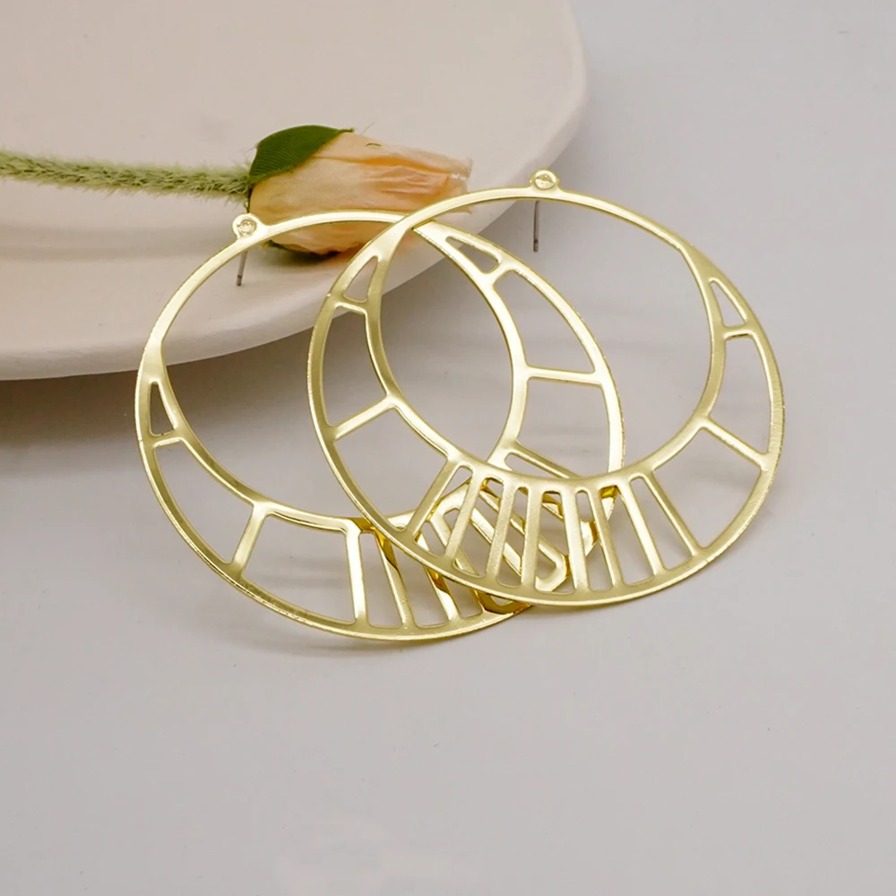 Fine Jewelry Big Round Earrings Stud Big Pendant Dangle Drop Earrings Flower Circle Hoop Earring Wedding Party Gifts