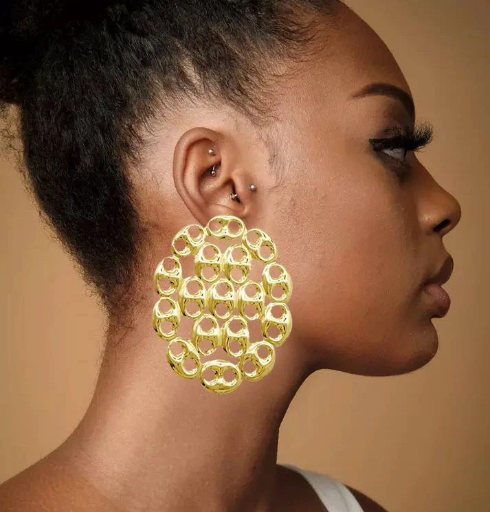 Fine Jewelry Big Round Earrings Stud Big Pendant Dangle Drop Earrings Flower Circle Hoop Earring Wedding Party Gifts