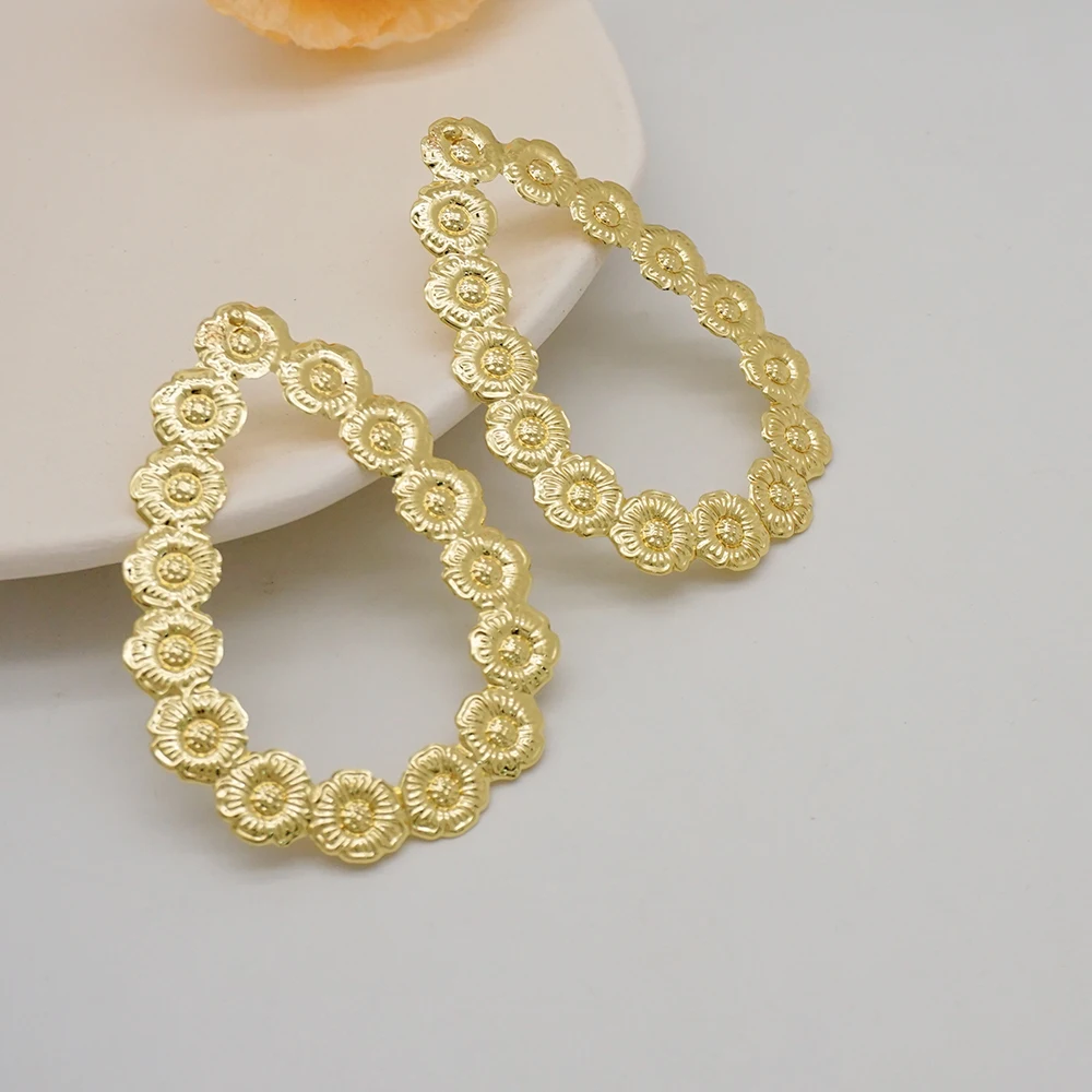 Fine Jewelry Big Round Earrings Stud Big Pendant Dangle Drop Earrings Flower Circle Hoop Earring Wedding Party Gifts