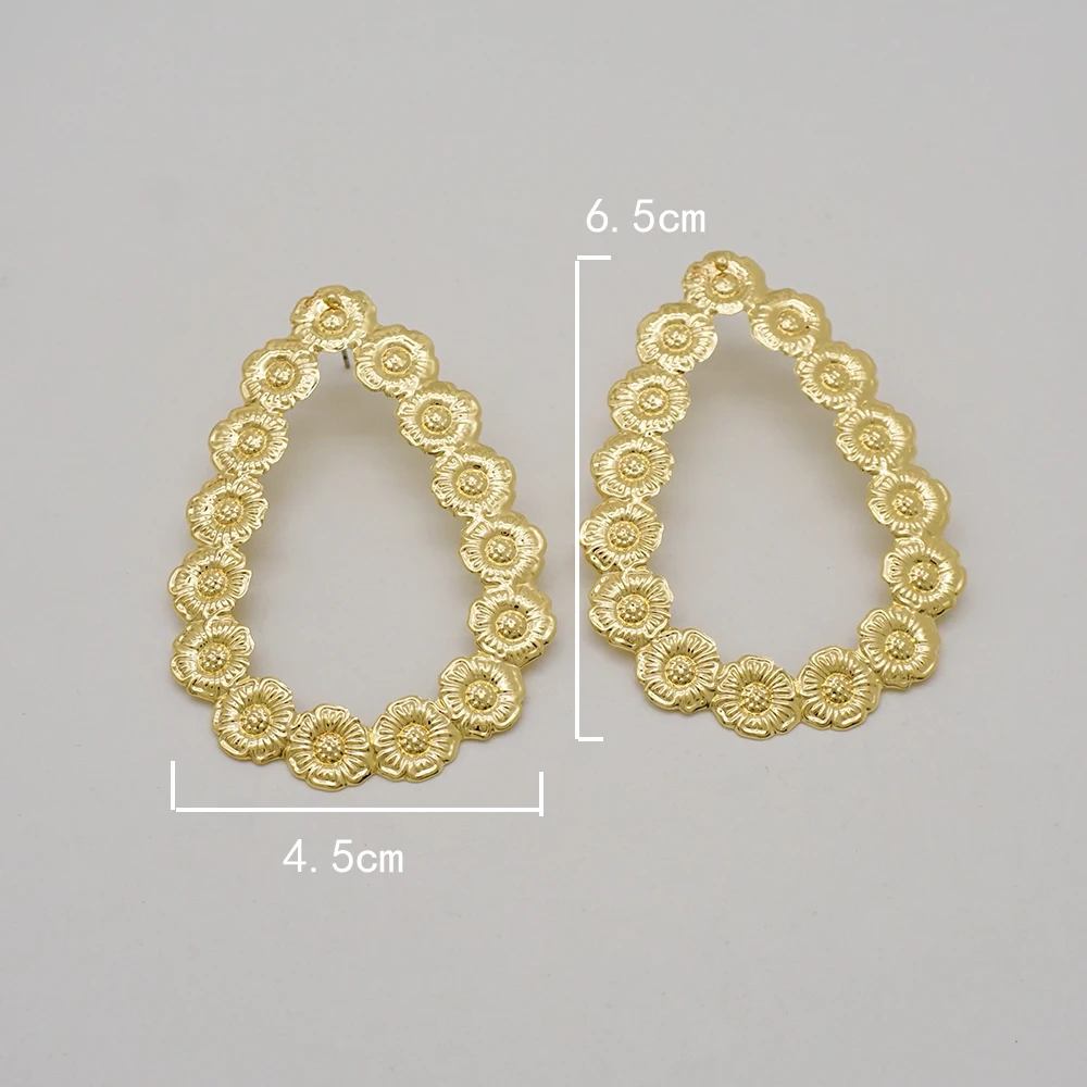 Fine Jewelry Big Round Earrings Stud Big Pendant Dangle Drop Earrings Flower Circle Hoop Earring Wedding Party Gifts