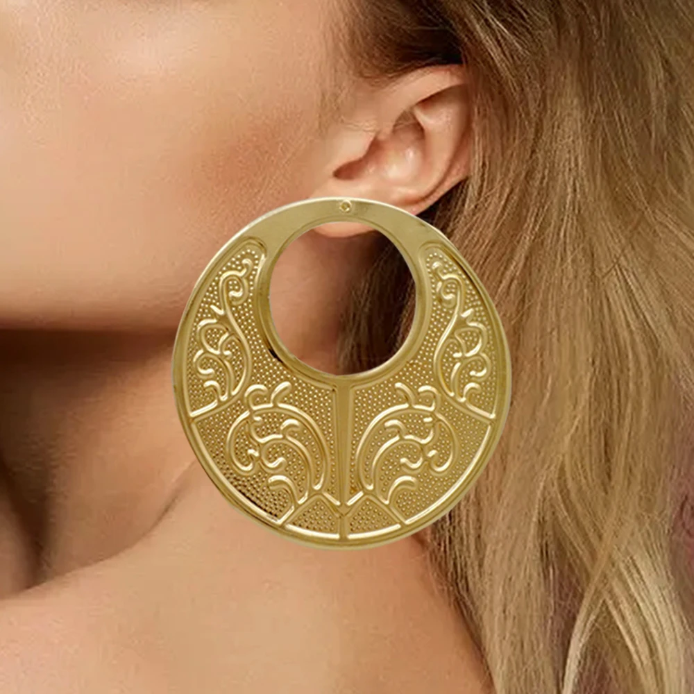Fine Jewelry Big Round Earrings Stud Big Pendant Dangle Drop Earrings Flower Circle Hoop Earring Wedding Party Gifts
