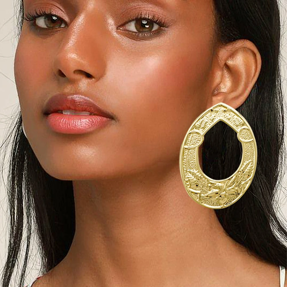 Fine Jewelry Big Round Earrings Stud Big Pendant Dangle Drop Earrings Flower Circle Hoop Earring Wedding Party Gifts