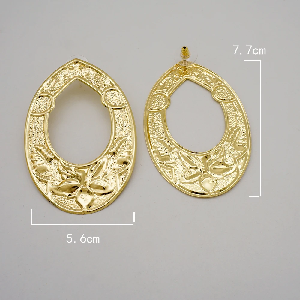 Fine Jewelry Big Round Earrings Stud Big Pendant Dangle Drop Earrings Flower Circle Hoop Earring Wedding Party Gifts