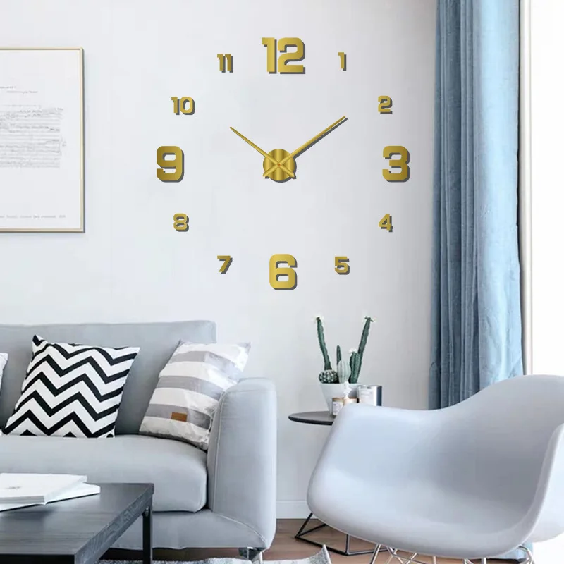 3D Wall Clock Luminous Frameless Wall Clocks DIY Digital Clock Wall Stickers Silent Clock for Home Living Room Office Wall Decor