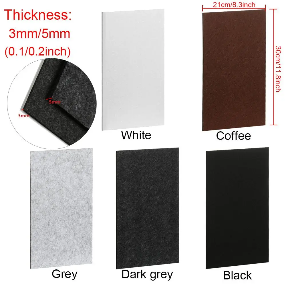 1 Sheet 3/5mm Self Adhesive Furniture Leg Anti Slip Chair Table Mats Felt Pads Anti Scratch Floor Protection DIY Cutting