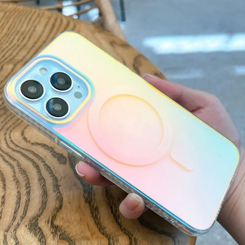 Fashion Matte Aurora Laser Gradient Phone Case For iPhone 17 Pro Max 16 15 14 13 12 Pro Max 16 Plus 17Air 11 Shockproof Cover