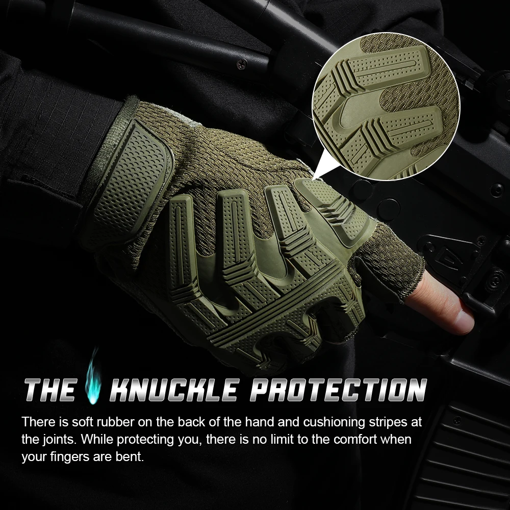 Tactical Fingerless Gloves Sports Airsoft Combat Paintball Shooting Hunting Driving Work Non-slip Anti-sweat Half Finger Men