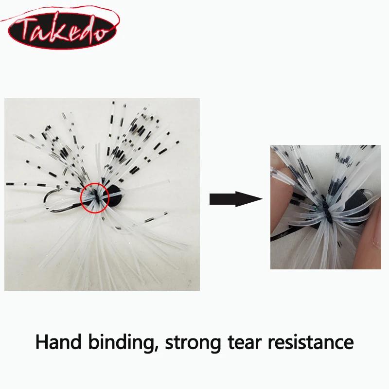 TAKEDO TK141 Cover Creeper Jigs 3.5G 5G Wire Bait Rubber Jig Head Hook Silicone Wire Beard Lure Hooks Bass Trout  Fishing